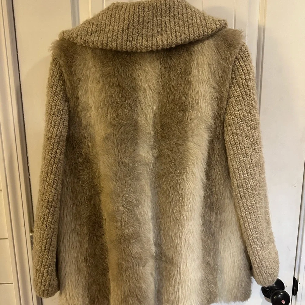 Esprit Cream vintage wool/faux fur union made Teddy Jacket 70’s - Picture 9 of 11